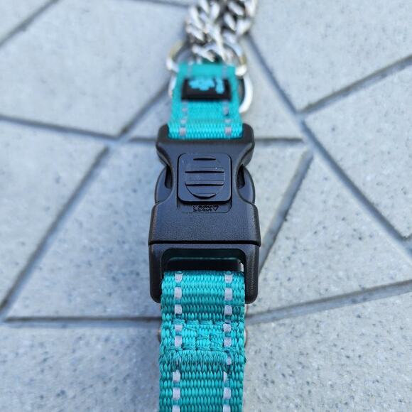 Max and Neo Stainless Steel Chain Reflective Nylon Martingale Collar - Picture 3 of 9